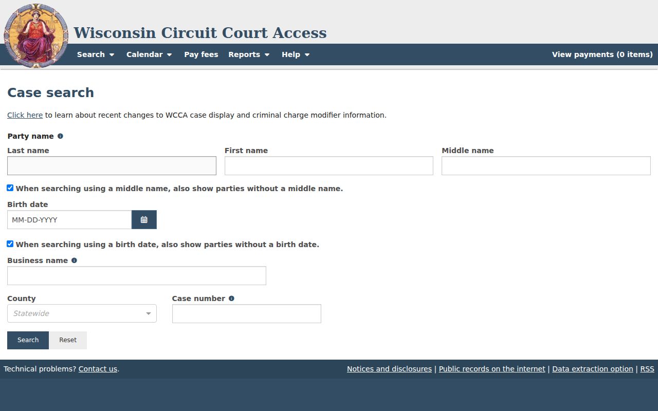 Green County docket search live WCCA circuit route